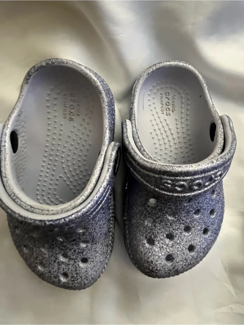 Crocs Toddler/Kids' Classic Glitter Clog Size C5. Light Purple Slip On Shoes EUC